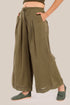Embroidered fully lined wide leg pants